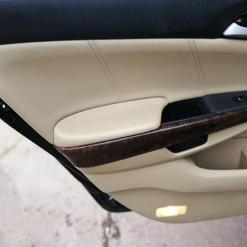 

Car Front Door Panels Armrest Cover Microfiber Leather for Honda Accord 2008 2009 2010 2011 12 Sedan Beige