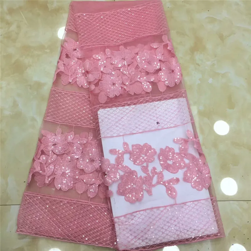 

New design French Net Sequins Lace Fabric 2019 Latest African sequence lace fabric with embroidery tulle lace fabrics xz65-2696