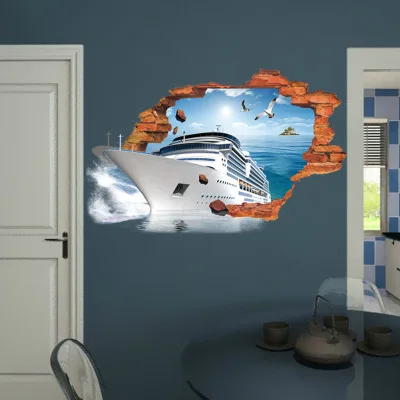 3D креативные сломанные стены гостиная спальня домашний декор настенные Стикеры