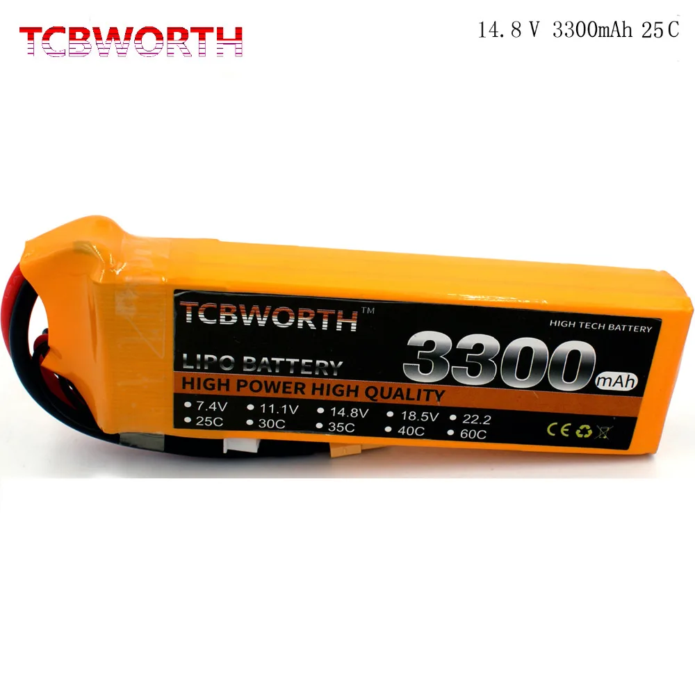 4S 14 8 V 3300mAh 25C RC LiPo батарея для радиоуправляемого самолета вертолета квадрокоптера