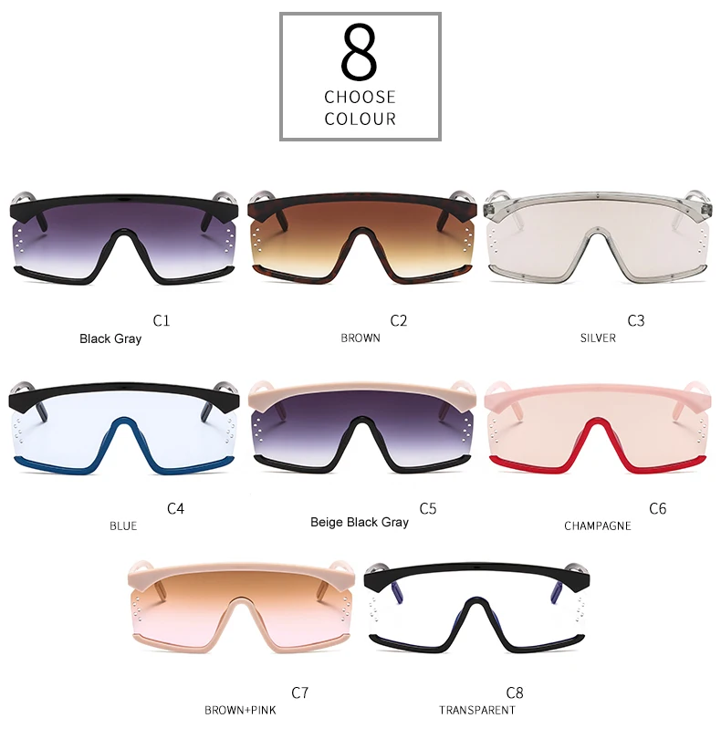 

Long Keeper 2019 Flat Top Oversize Square Sunglasses Women Fashion Retro Gradient Sun Glasses Men Blue Big Frame Vintage Eyewear