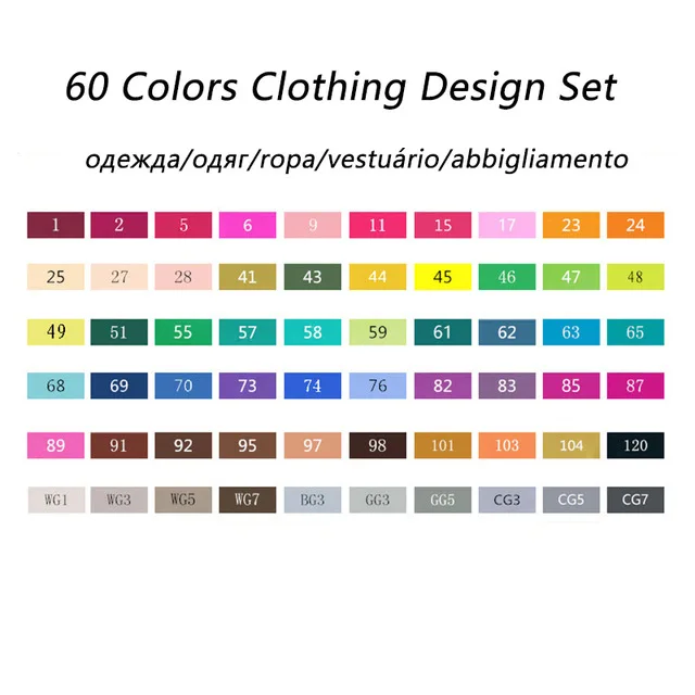 60 clothing set TOUCHNEW 30/40/60/80/168 Цвета маркер для белой доски двойной головкой набор маркеров для эскизов для рисования манга анимация дизайн товары для рукоделия - Цвет: 60 clothing set