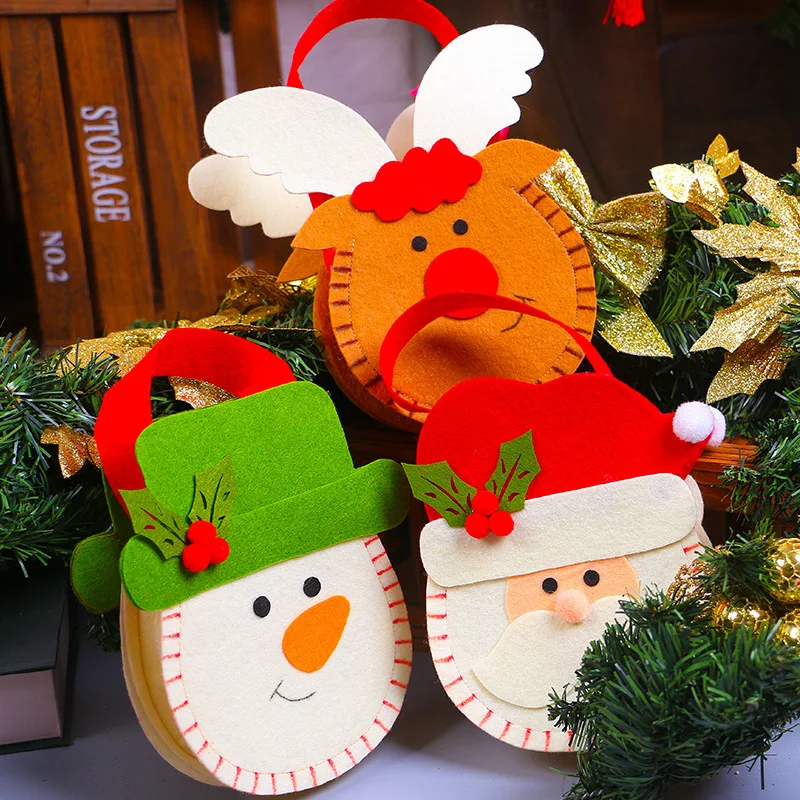 

3 Style Santa Claus Gift Bags Merry Christmas Candy Bags Christmas Tree Decor Xmas Gift Bags Snowman New Year Present Home Party