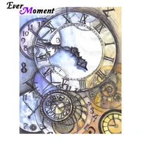 ever moment diamond painting cross stitch time clock diamond embroidery stones modern art 5d full drill square docor asf865
