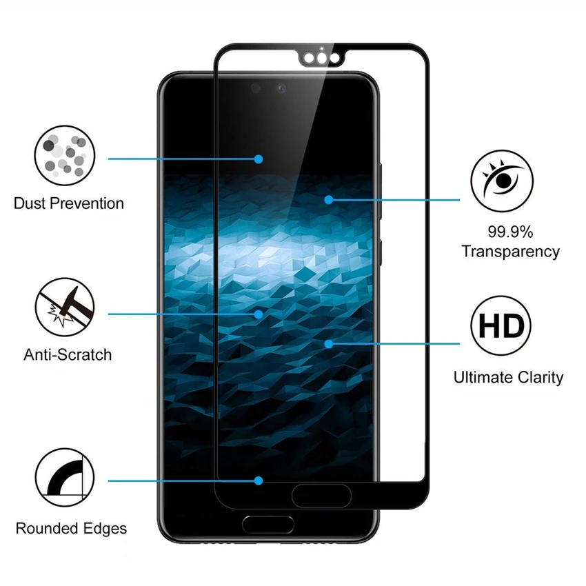 Закаленное стекло с полным покрытием для Huawei P20 Pro P10 P8 Lite 2017 Y5 Y6 Prime 2018 Защита