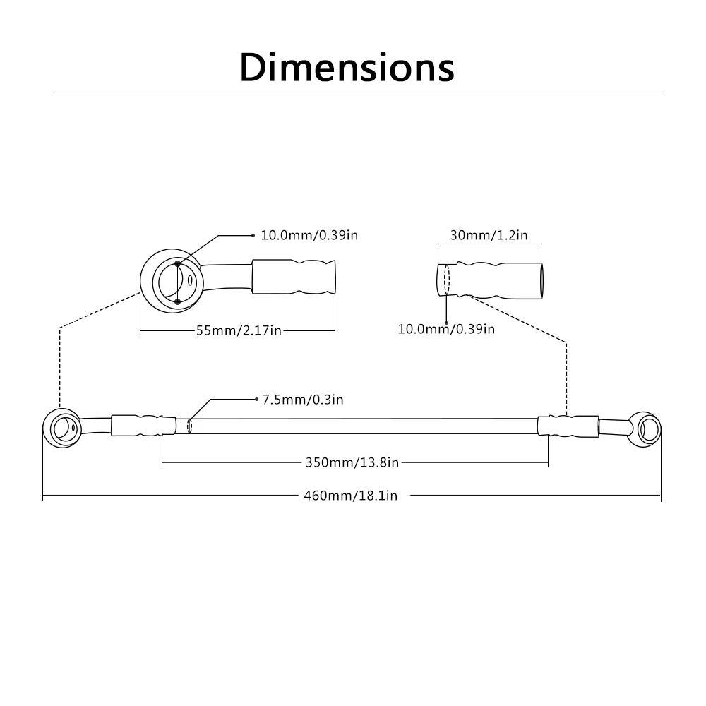 Универсальный тормозной шланг для мотоциклов 450 мм подходит SUZUKI DL650 V STROM GSX 600F/750F