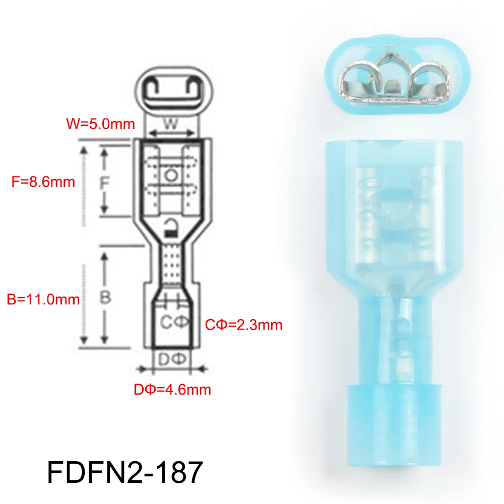 DIANQI FDFN2-187 нейлон латунь женский изолированный вилочный кабельное соединение