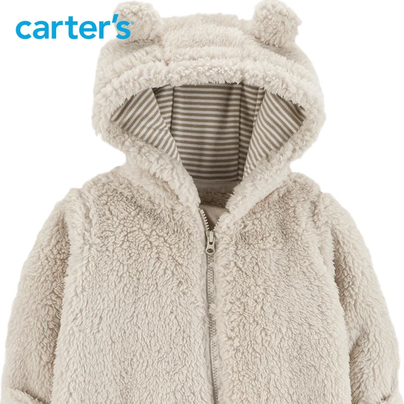 Carters/осенне-зимние комбинезоны для маленьких девочек с милыми ушками медведя