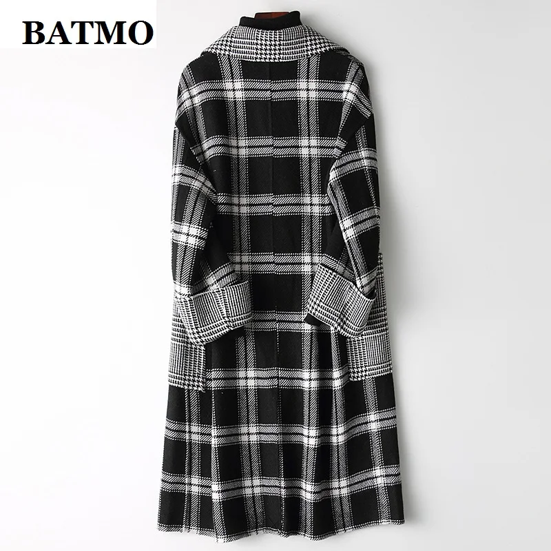 Batmo 2019 Новое поступление весна Двусторонняя шерсть плед повседневное тренч для