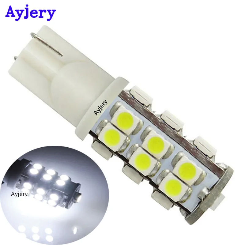 

AYJERY Car Styling !! 50x T10 W5W 194 168 25 SMD 1210 3528 LED 25SMD 25LED Wedge Light Bulbs DC 12V White