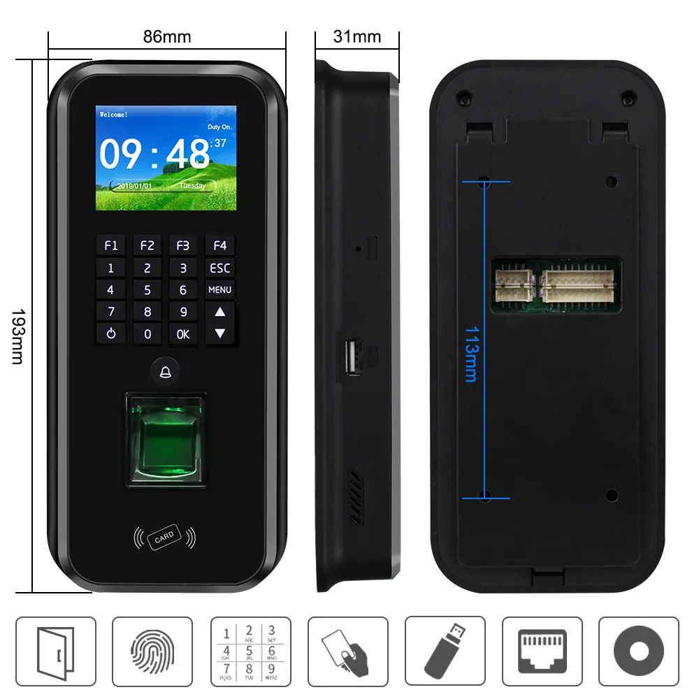 DC12V система контроля доступа к двери отпечатков пальцев RFID Клавиатура TCP/IP/USB/RS485