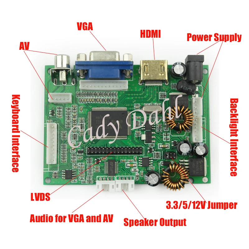 Плата аудио и видеоконтроллера HDMI VGA 2AV + 40 контактный Комплект кабелей Lvds ДЛЯ