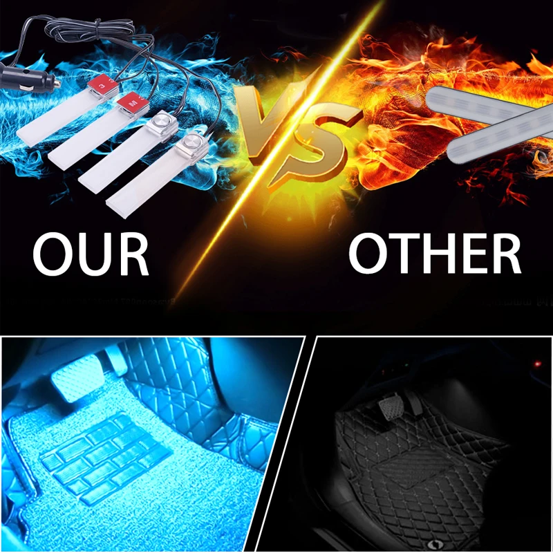 Multicolor 4 in 1 Ambient Light LED Atmosphere Auto Interior Inner Door Bowl handle Armrest Car | Автомобили и мотоциклы