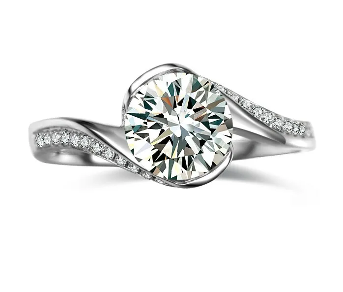 0.8Ct сказочная круглая огранка женское свадебное обручальное кольцо ювелирные