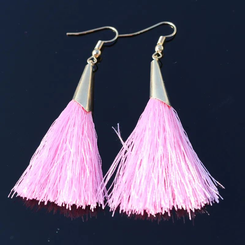 Длинные висячие серьги с кисточками женские этнические богемные украшения 2019