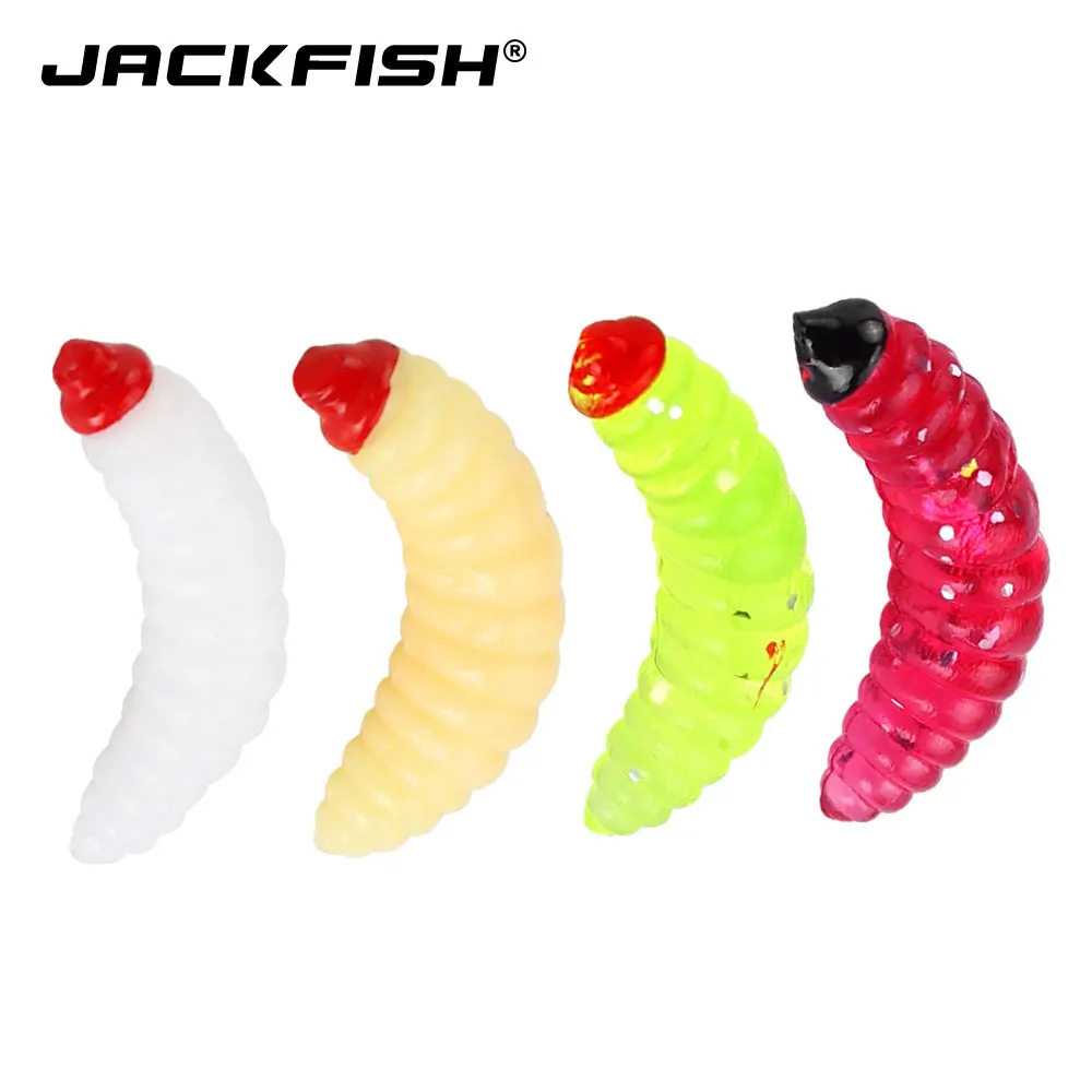 JACKFISH 50 шт./лот Мягкая приманка свимбейты черви с запахом для рыбной ловли джиг