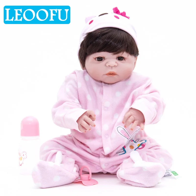 LEOOFU 55 см Игрушки для маленьких девочек Подарки reborn Baby doll реалистичные мягкие