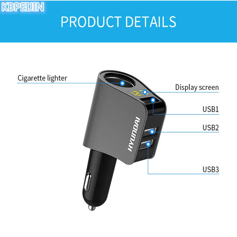 HO 3USB Car Charger Display Voltage Current LED detection for Buick regal gs excelle encore lacrosse Accessories | Автомобили и