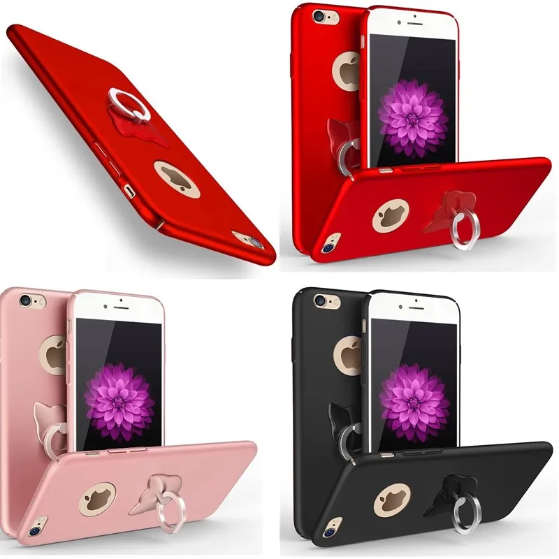 Matte Hard Dream Shell Phone Cases For iPhone 8 7 Plus 6 6s 5 5s se Cover Ring Stand Holder Case iphone plus case luxury |