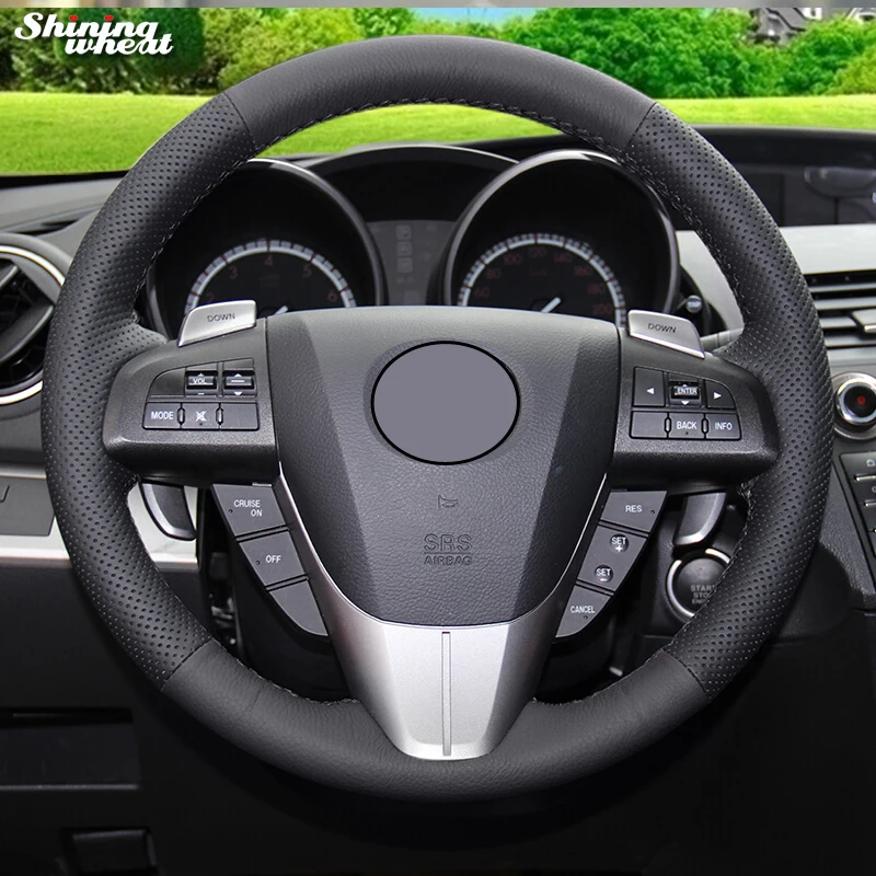 Чехол рулевого колеса автомобиля Shining wheat из натуральной кожи для Mazda 3 Axela 2008 2013 CX 7