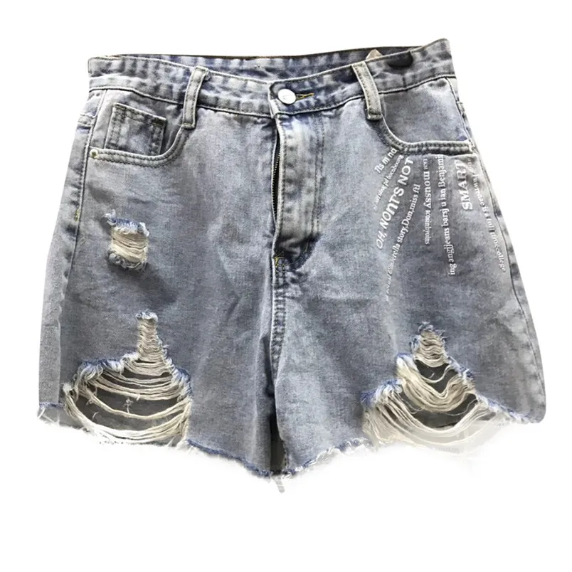 Летние шорты женские уличные джинсовые с высокой талией сексуальные короткие