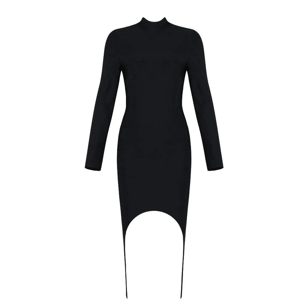 Зимние модные пикантные черного цвета с длинными рукавами платья повязки 2018