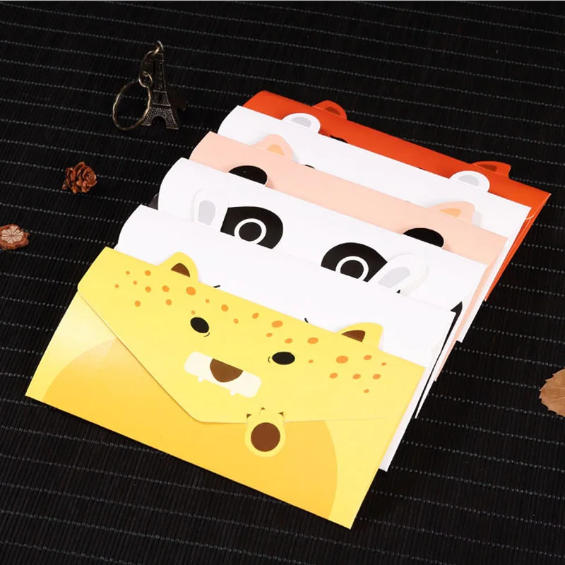 8x16cm Cute Cartoon Animal Greeting Cards Kids Fun Message Birthday Invitation | Дом и сад