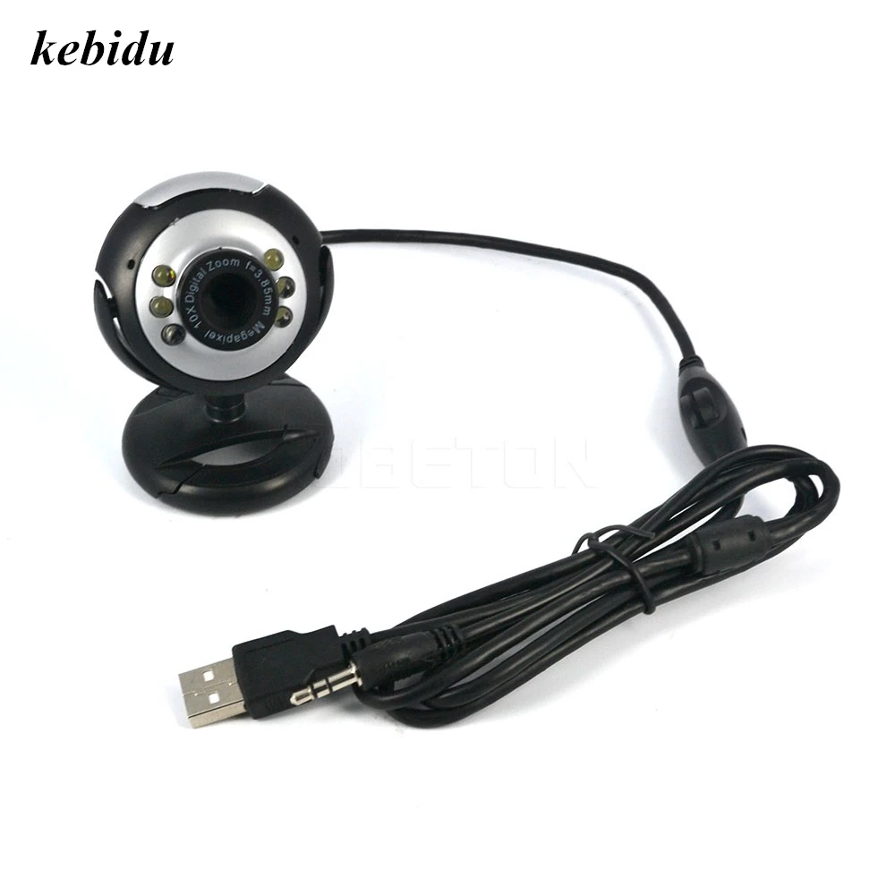 Kebidu USB 12 М HD камера с микрофоном 12 мегапикселей веб-камера 6 светодиодный HD веб-камера микрофон для ПК ноутбука