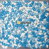 bulk particles blue crystal glass mosaic tiles for living room kitchen backsplash bathroom fireplace wall floor mosaic tiles