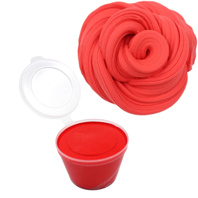 Red Slime Мягкий глиняный светильник Lizun Slime, сухой на воздухе пластилин, пушистый полимерный материал, супер хлопковые подвески для слизи, набор антистрессовых игрушек - Цвет: Red Slime