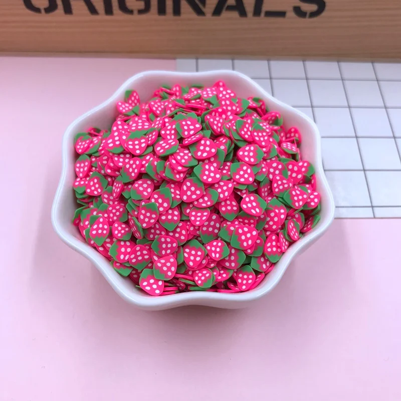pink strawberry 50 г/лот Горячая глина облако ломтик, глина Радуга, Новые фрукты брызги для рукоделия, телефон деко, DIY - Цвет: pink strawberry