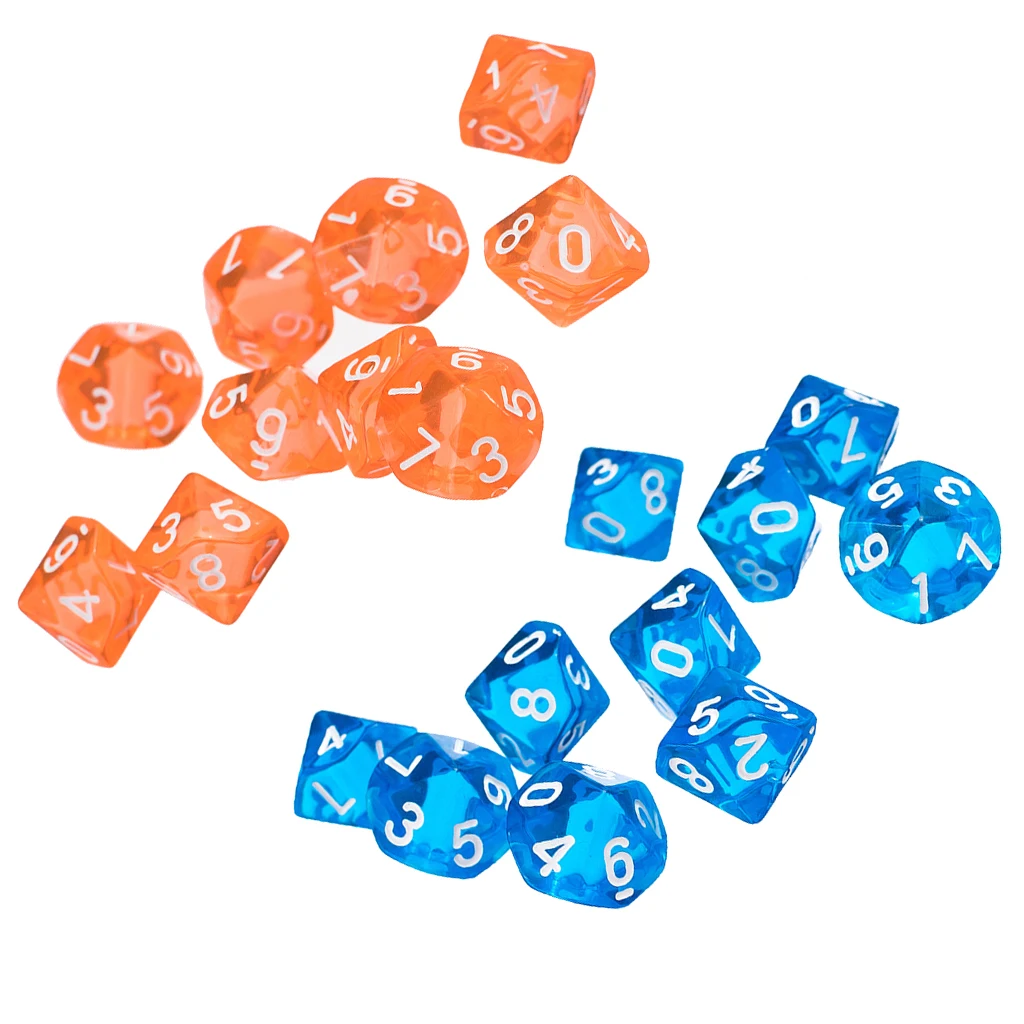20 шт./компл. многосторонние игральные кости Perfeclen для ТРГ настольных игр Clear