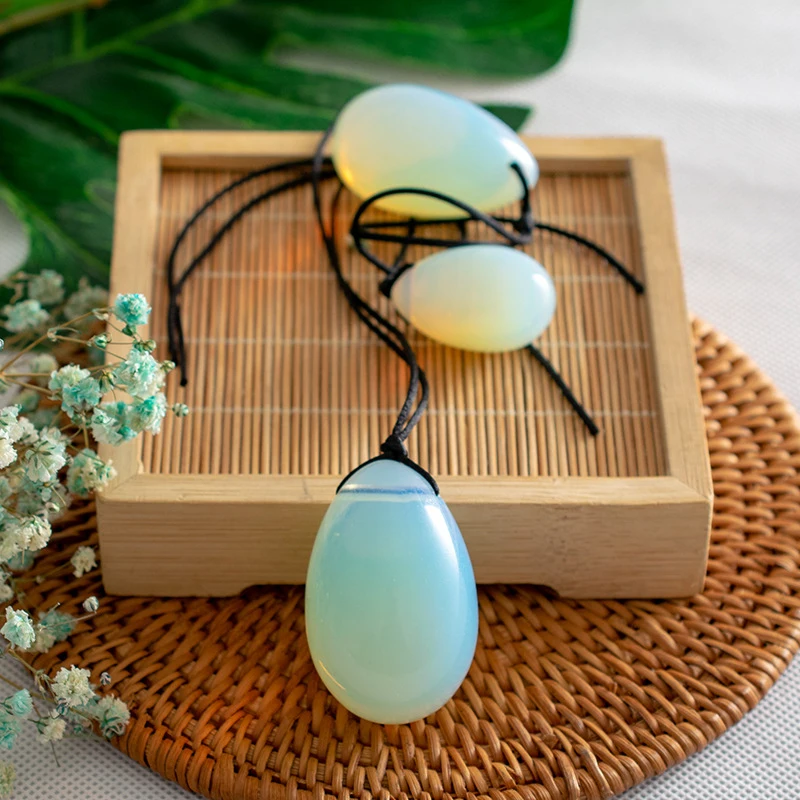 3 Pc Opalite Yoni Egg Pelvic Exercise Jade Eggs Vaginal Muscle Tightening Drilled Vagina Firming Massage Stone Ball | Красота и