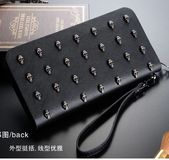 Женская кожаная сумка-клатч с заклепками | Багаж и сумки