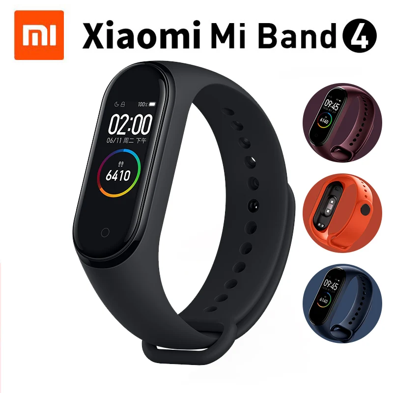 Оригинальный Xiaomi mi смарт браслет с 4 полосами Bluetooth 5 0 пульсометр 2019 AMOLED цветной