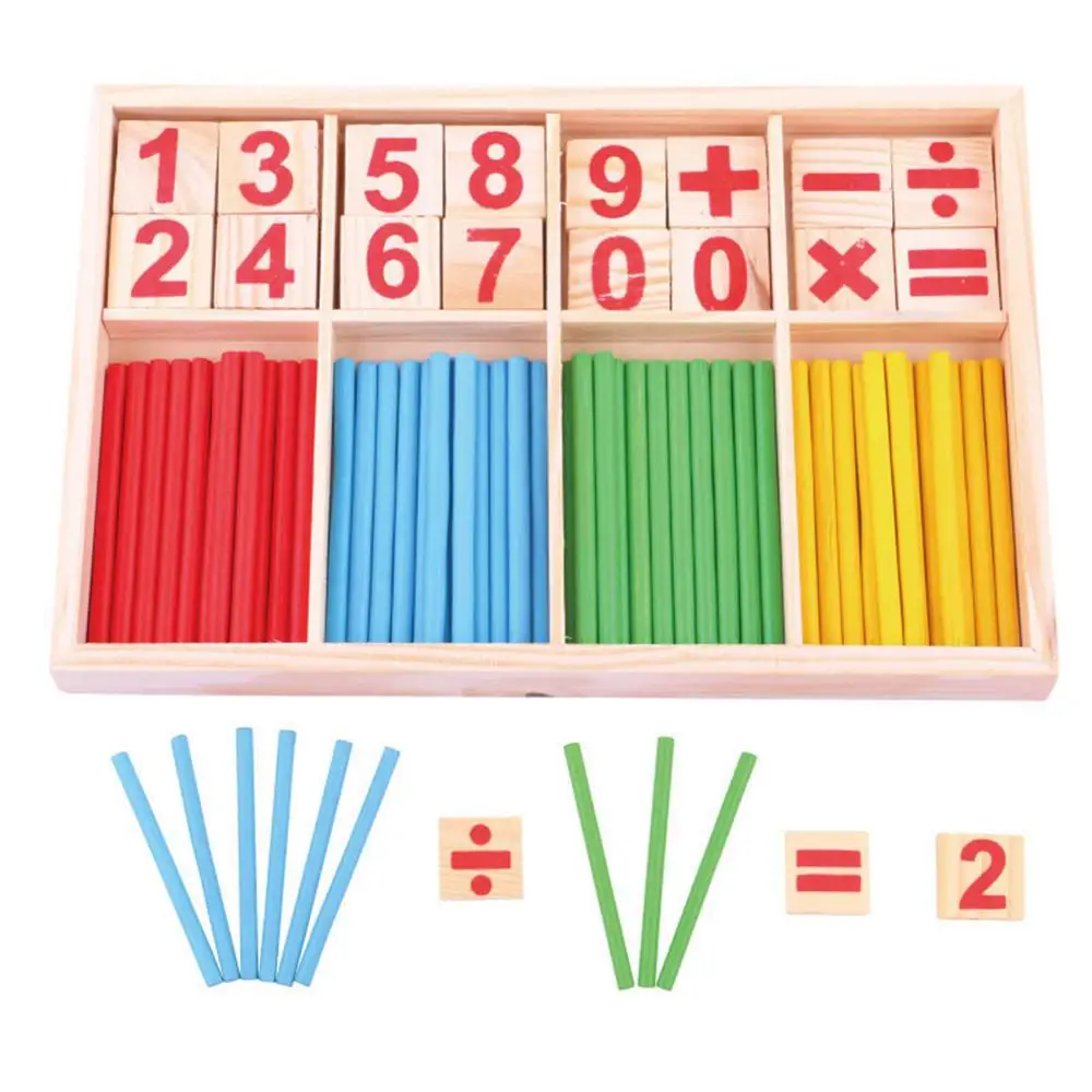 Бесплатная Прямая доставка Деревянные Счетные палочки здания разведки блок
