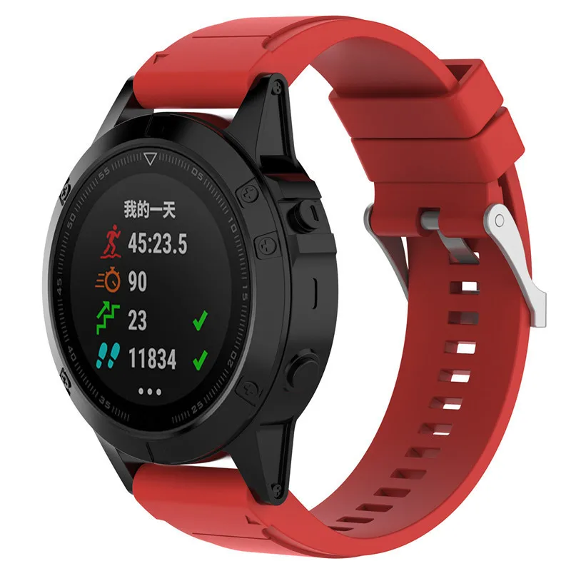 Сменный ремешок для наручных часов Garmin Fenix 5S GPS 10 цветов силиконовый быстрая
