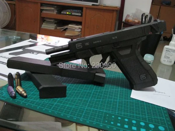 Новинка 2в1 Glock18 M1911 Бумажная модель игрушечного пистолета Рисование страниц 3d diy военная бумажная головоломка 3D бумажная модель Косплей оружие игрушка