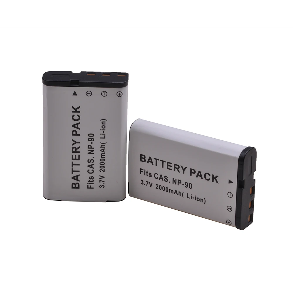Tectra 2000mAh 2 шт NP 90 NP90 батарея для Casio Exilim EX H10 EXH10 H15 EXH15 FH100|Цифровые аккумуляторы| |