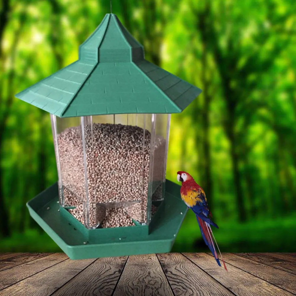 

Waterproof Gazebo Hanging Wild Bird Feeder Outdoor Feeding For Garden Decoration