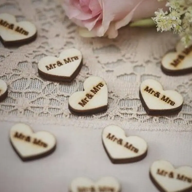 Свадебное деревянное сердце Mr & Mrs boda gifi Мини Любовь Сердце украшение для