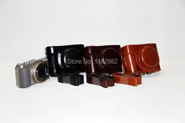 Кожаный чехол-сумка для камеры Sony Cyber-shot, DSC-HX60, DSC, HX60, HX50V, HX30, без логотипа, черный, коричневый, кофейный
