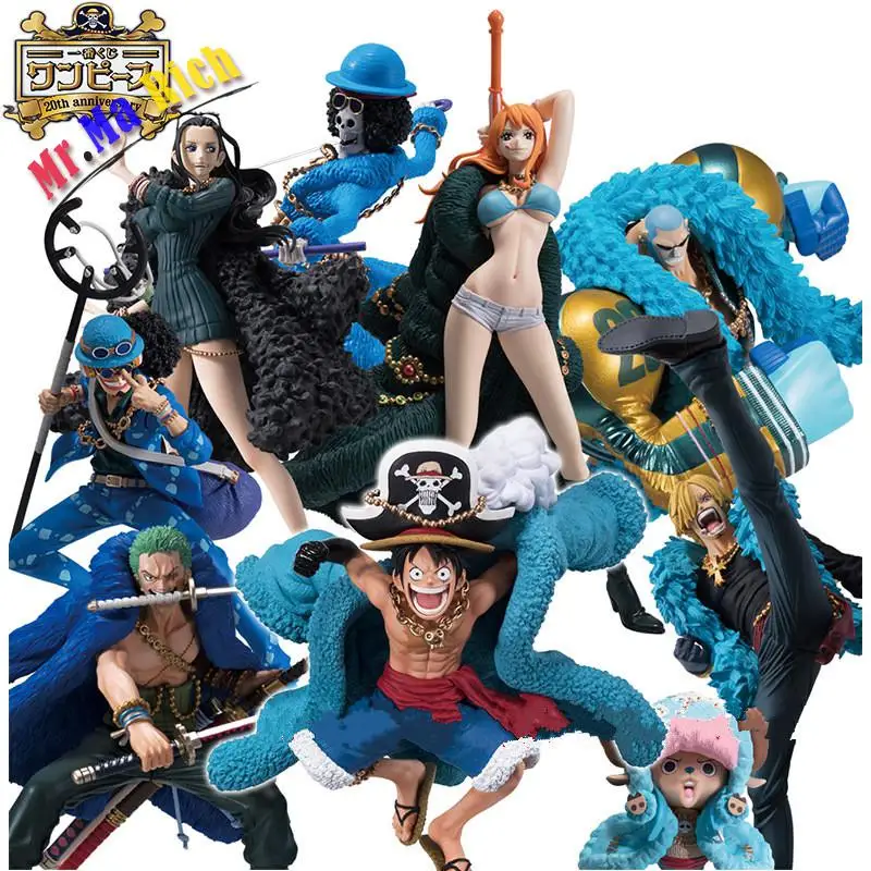 9 видов стилей Аниме One Piece 20th Anniversary Nami Luffy Brook Sanji Robin Chooper синяя одежда Ver ПВХ Модель