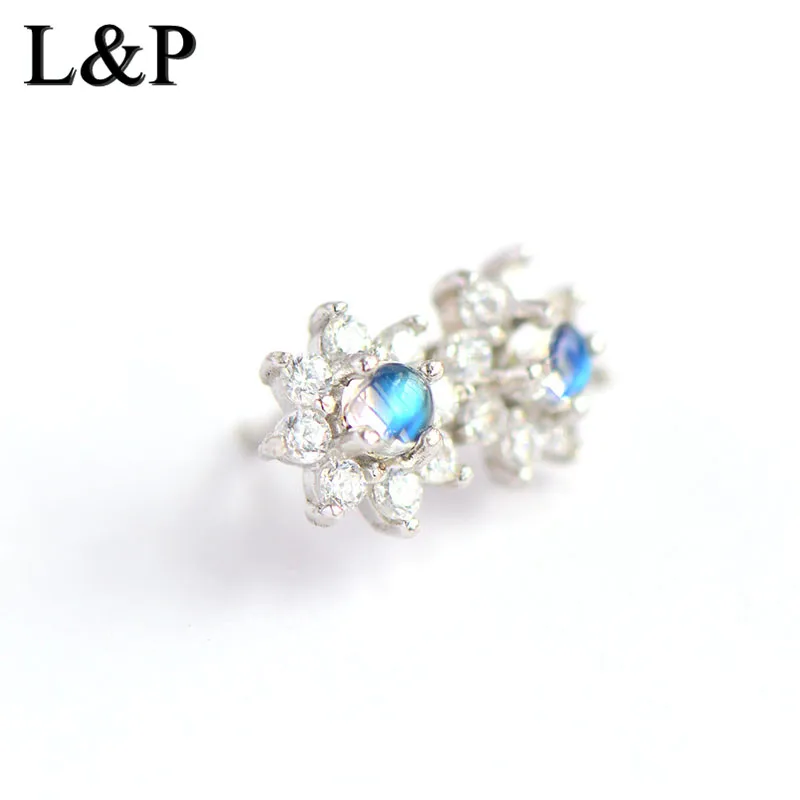 Женские серьги из серебра 925 пробы с натуральным лунным камнем|earrings for|earrings for