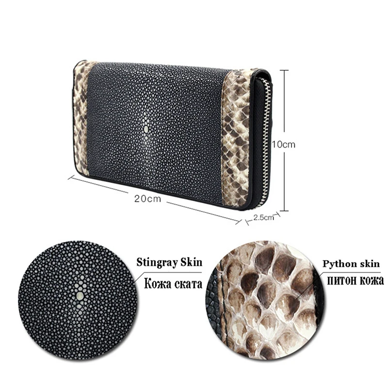 Leeshang Новинка 2017 года Кожи Ската Кошелек Для женщин s браслет кошельки из