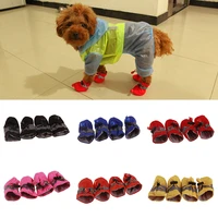 4pcsset pet dogs winter shoes rain snow waterproof booties socks rubber anti slip shoes for small dog puppies footwear cachorro