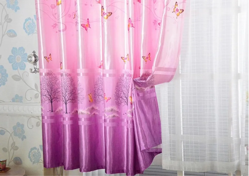 Бесплатная доставка 2 метра высокий розовый Бабочка занавес ткань законченная