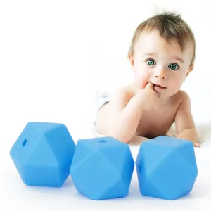 20 шт., шестигранные силиконовые бусины, 17 мм