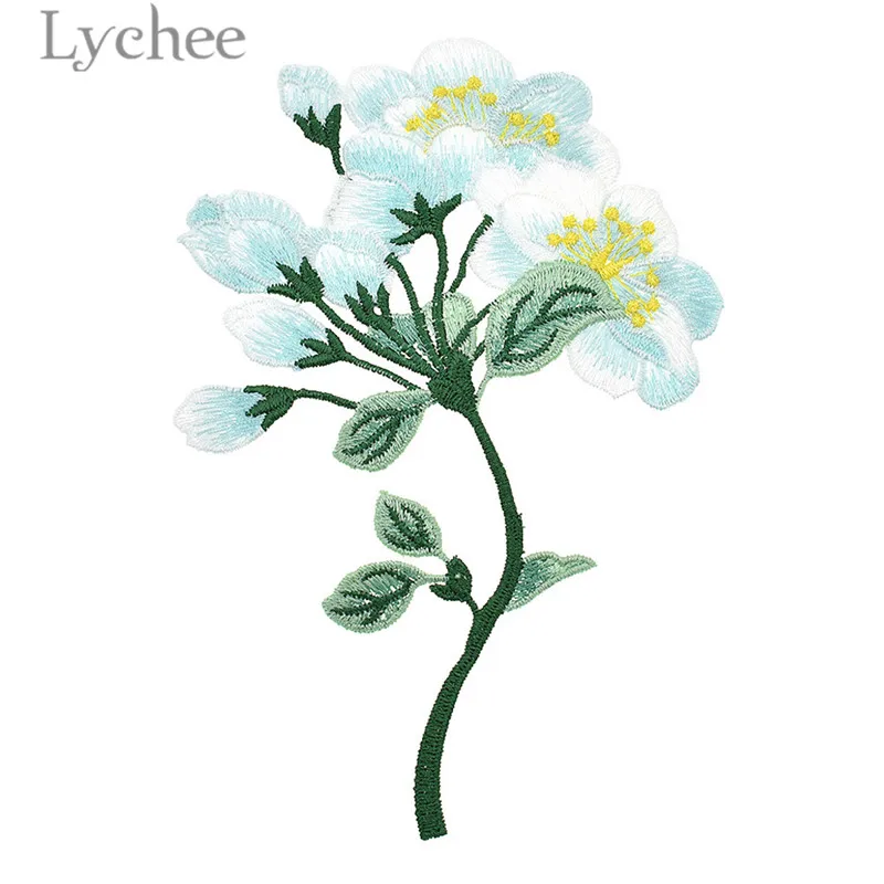 Lychee пион вышитая нашивка красочный цветочный узор искусственный материал для