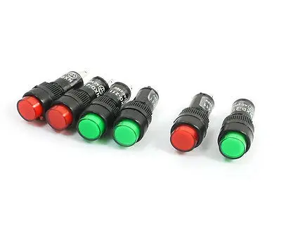 

10Pcs Panel Mounted 220VAC Red Green Indicator Light Pilot Signal Lamp NXD-211